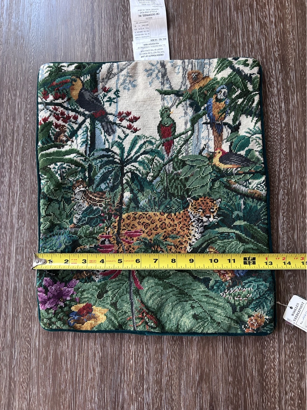 C&F Home Jungle Petit Needlepoint Throw Pillow Cover - Picture 5 of 7